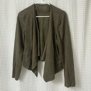 BlankNYC Faux Suede Snake Print Drape Jacket Large
